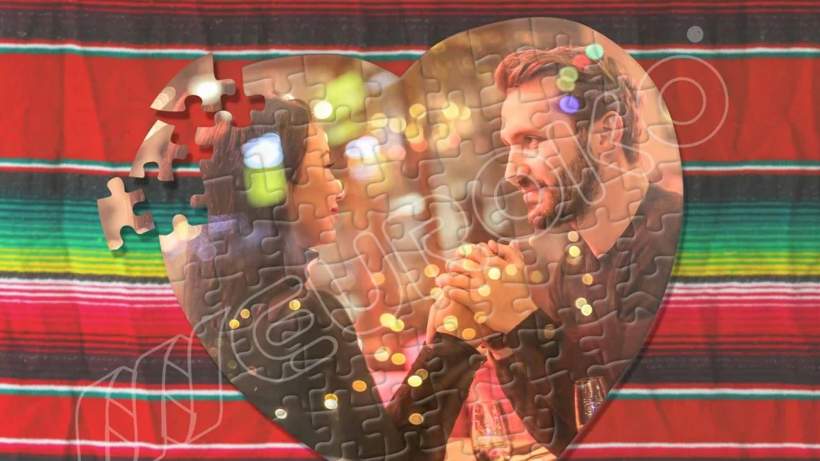 Ustvarite romantično darilo s srčno sestavljanko z vašo fotografijo.