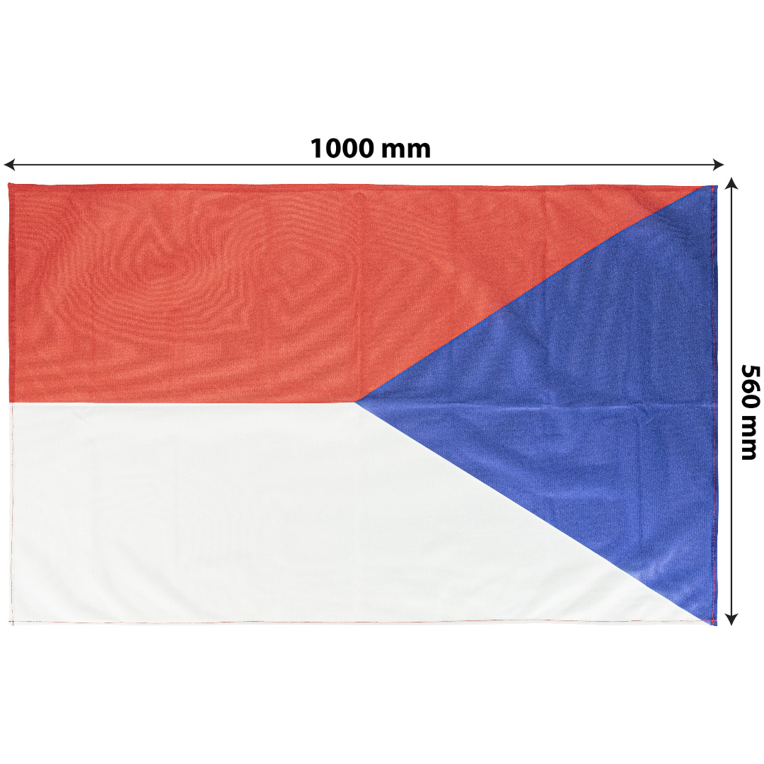 Enostranski tisk z vidnostjo z obeh strani zastave.