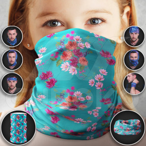 Pre-Produced Tube Scarf for Kids Colourful Flowers
