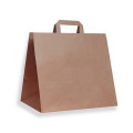 Velike kraft papirnate vrečke s ploščatimi ročaji