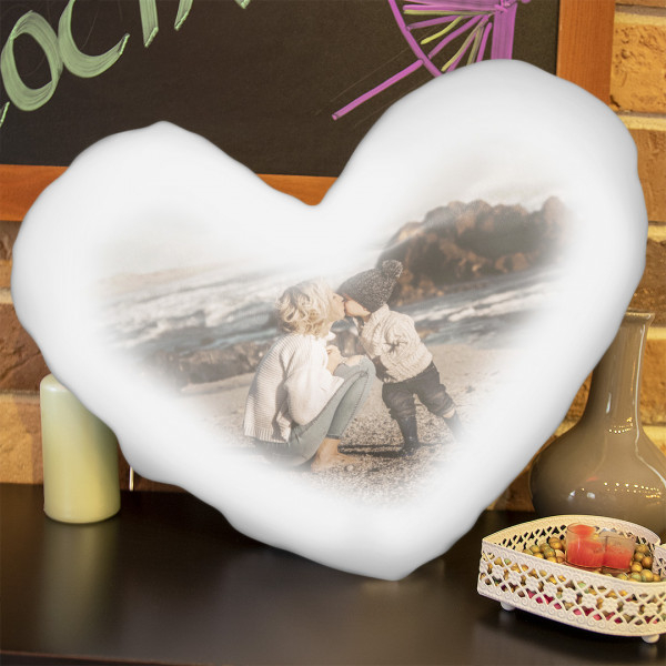 Blazina v obliki srca s fotografijo Blazina v obliki srca s fotografijo